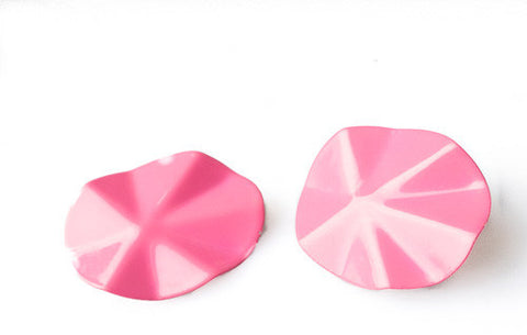 Vintage Pretty In Pink Clip Earrings