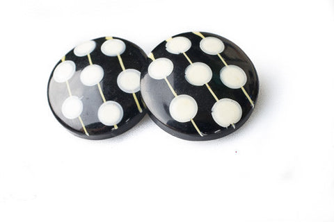 Vintage Black and White Post Earrings