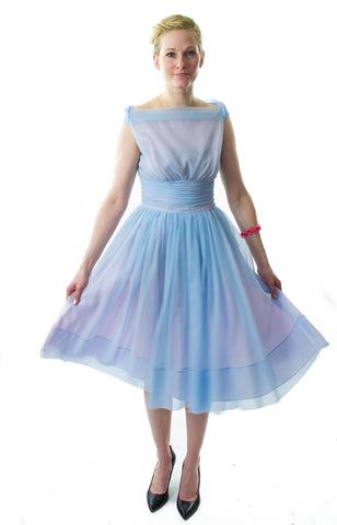 Nobody Puts Baby Blue in the Corner Vintage 50's Dress